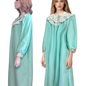 Vintage Apostrophe Fleece Dressing Gown Robe House Dress Coat ½ Front Zip Plush